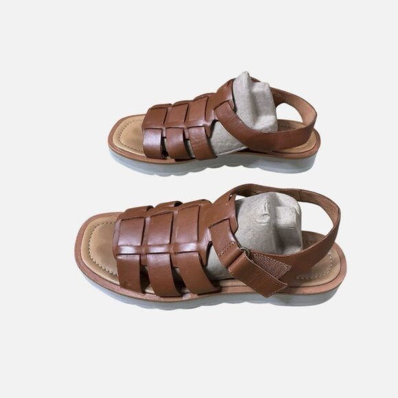 Madewell Sandals Fisherman Flatform Woven Leather ND965 Brown Size 8 - Picture 4 of 6
